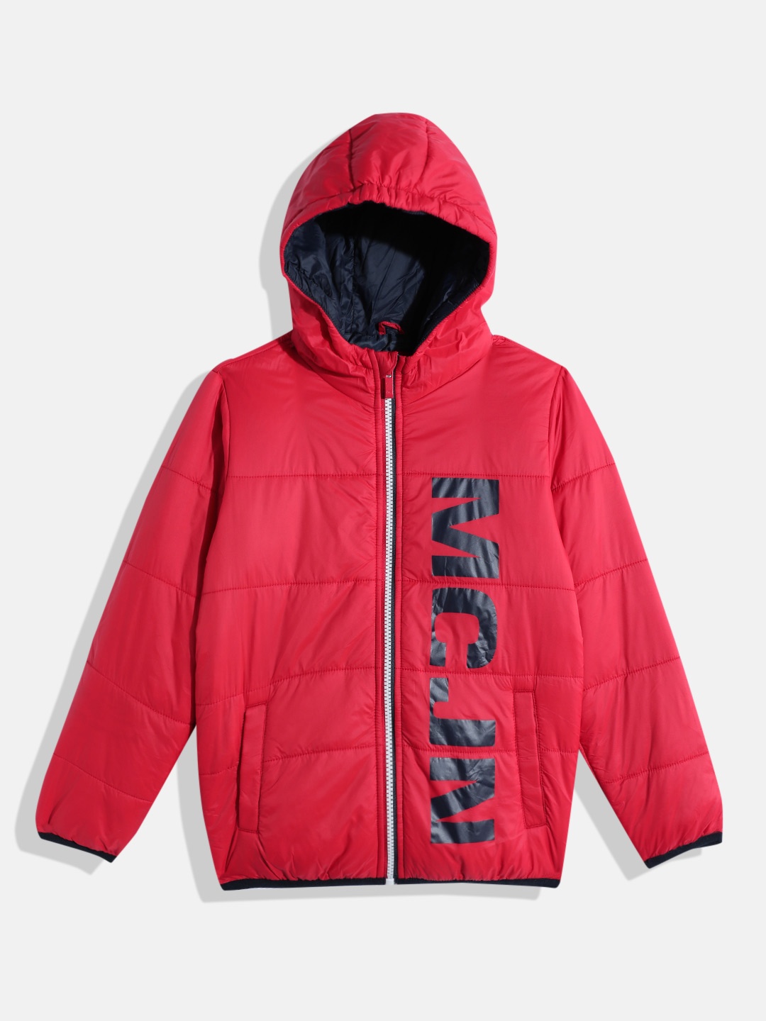 

Monte Carlo Boys Typography Packable Puffer Jacket, Red
