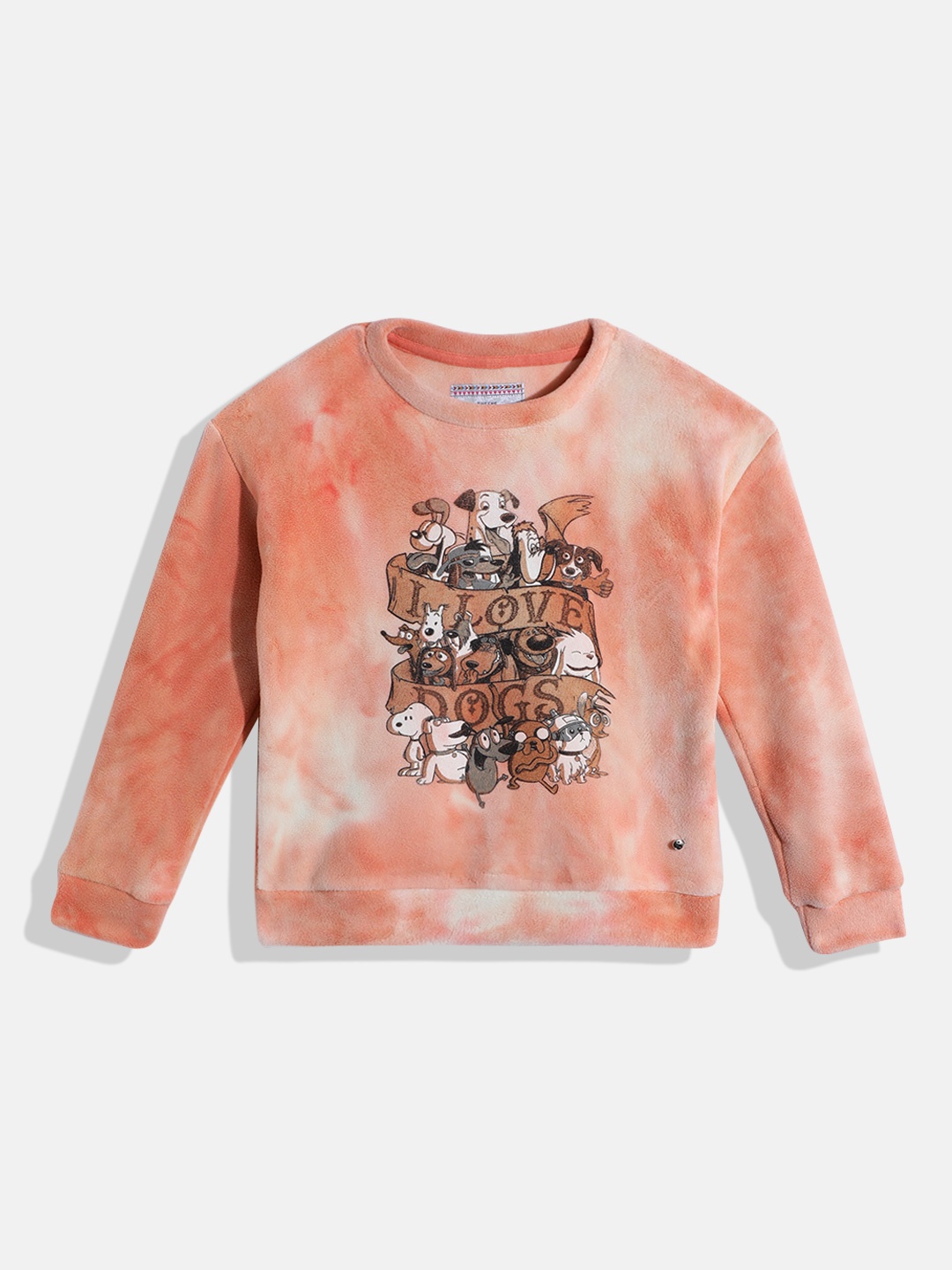 

Monte Carlo Kids Girls Long Sleeves Printed Sweatshirt, Peach