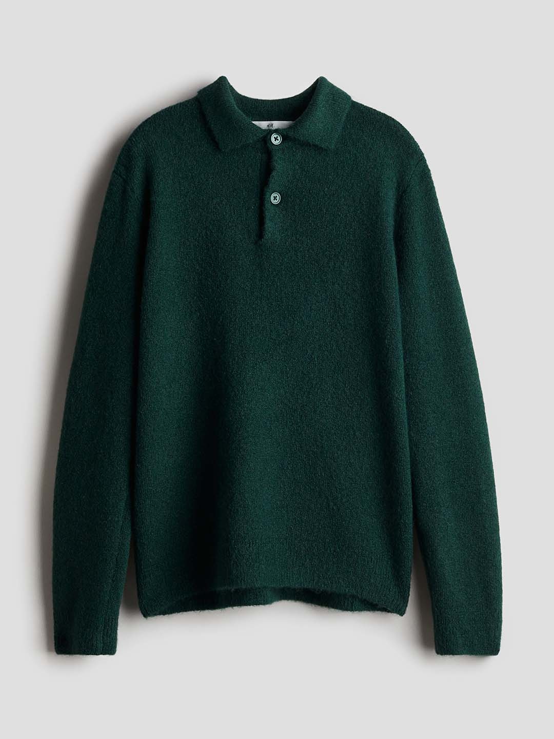 

H&M Boys Knitted Polo Tshirt, Green