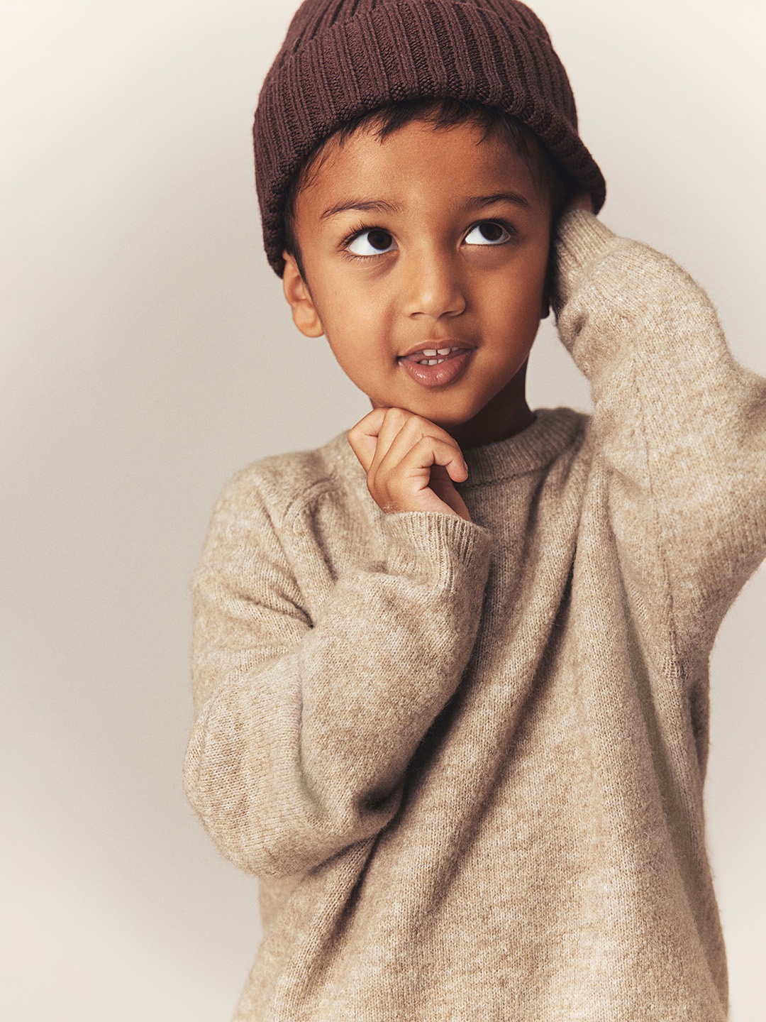 

H&M Boys Raglan-Sleeved Jumper, Beige