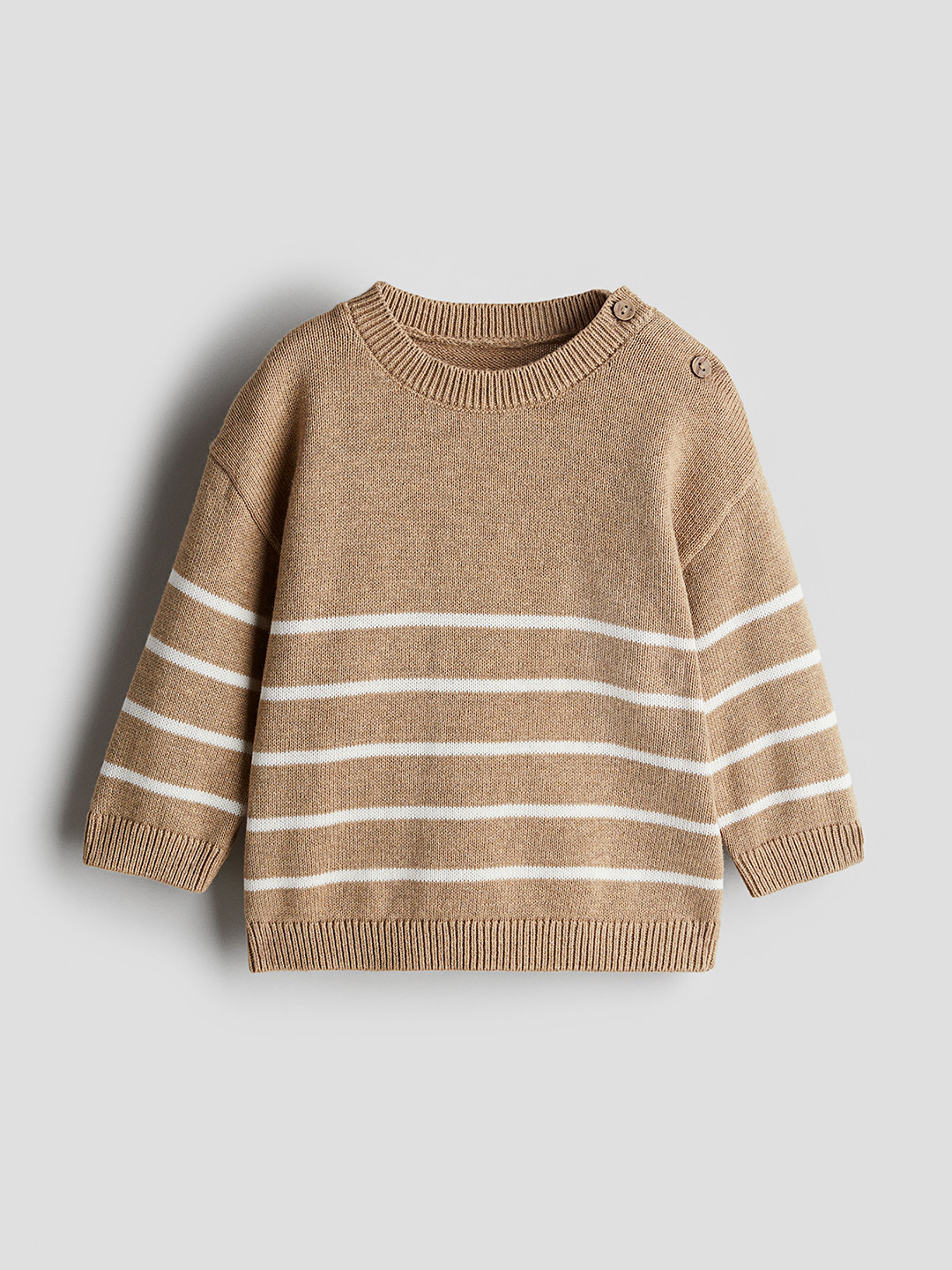 

H&M Cotton-Knit Jumper, Beige