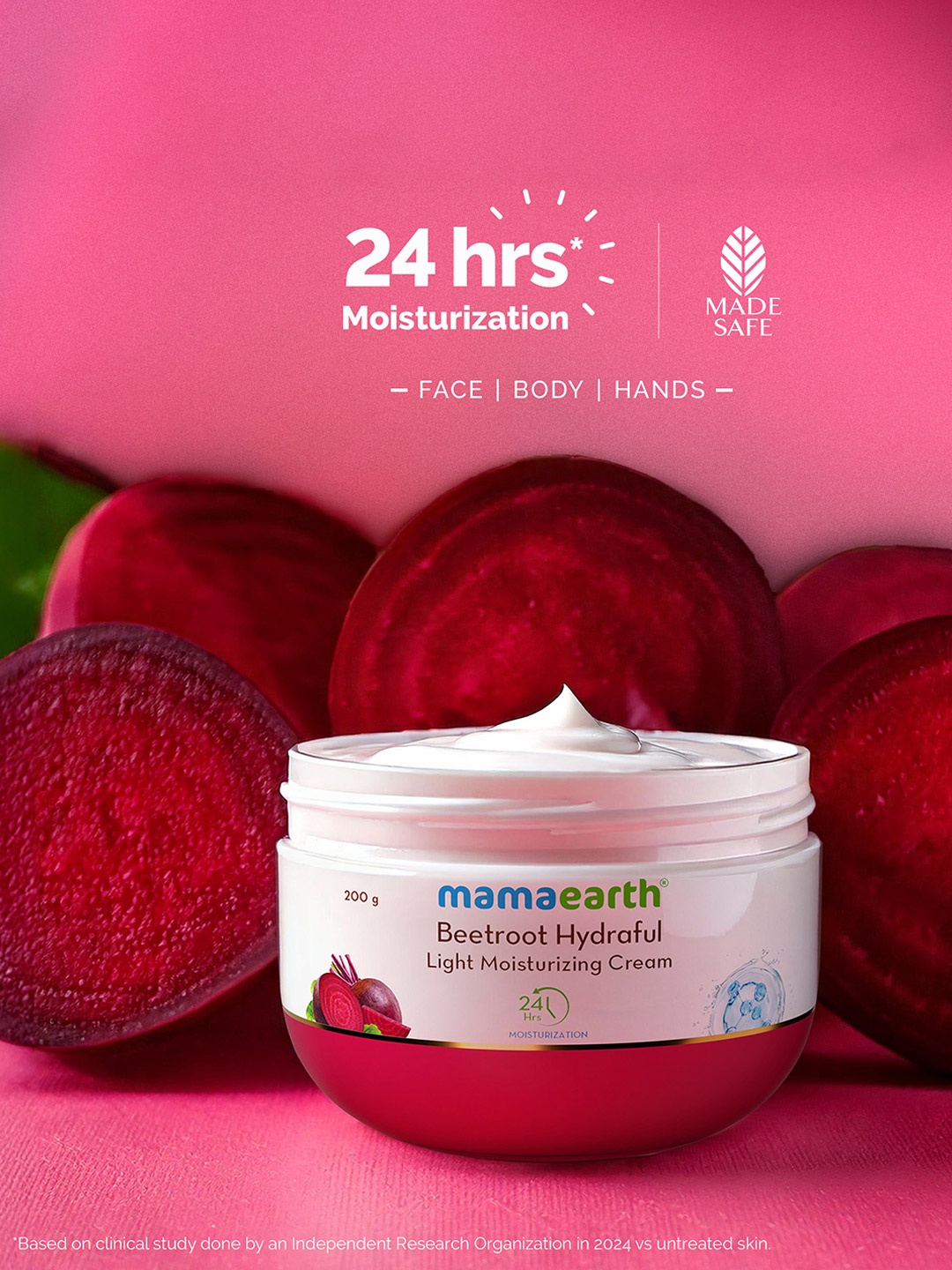 

Mamaearth Beetroot Hydraful Light Moisturizing Cream with Hyaluronic Acid - 200 g, White