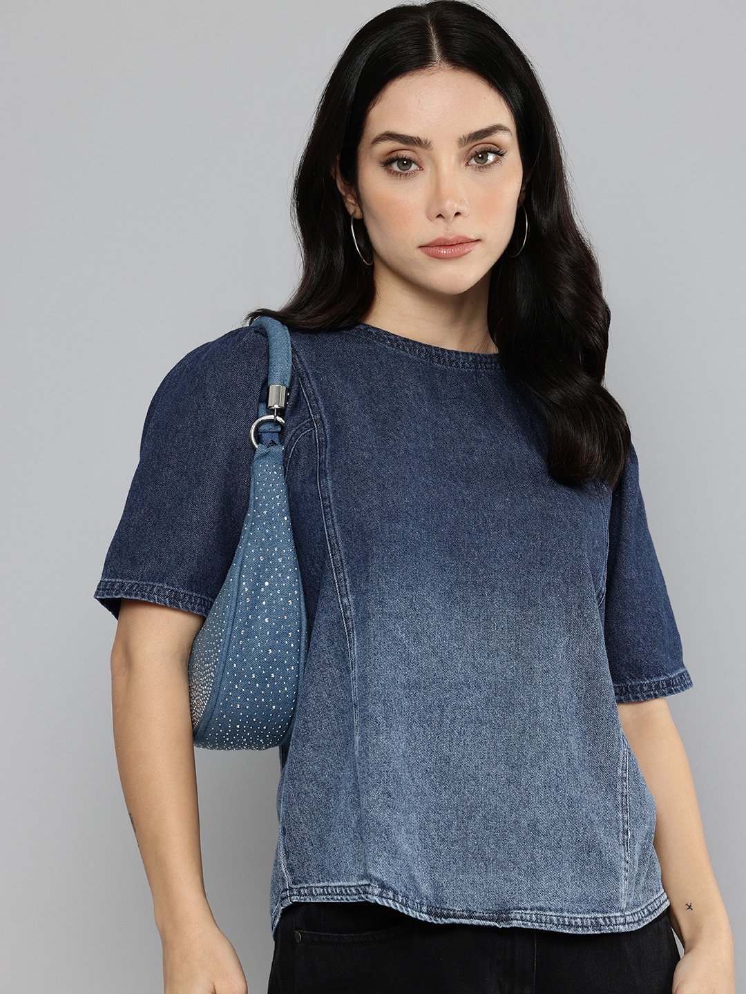 

Levis Pure Cotton Washed Denim Top, Blue