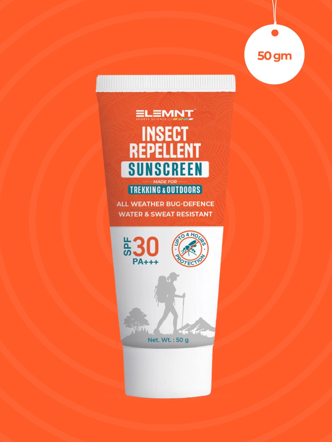 

Elemnt Sports Science Insect Repellent Sunscreen SPF 30 - 50 g, Orange