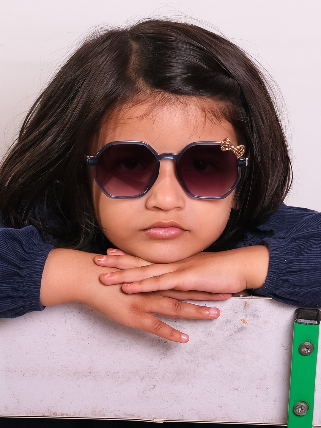 

DukieKooky Kids Square UV Protected Lens Sunglasses DKSG399U-Dark Teal, Purple