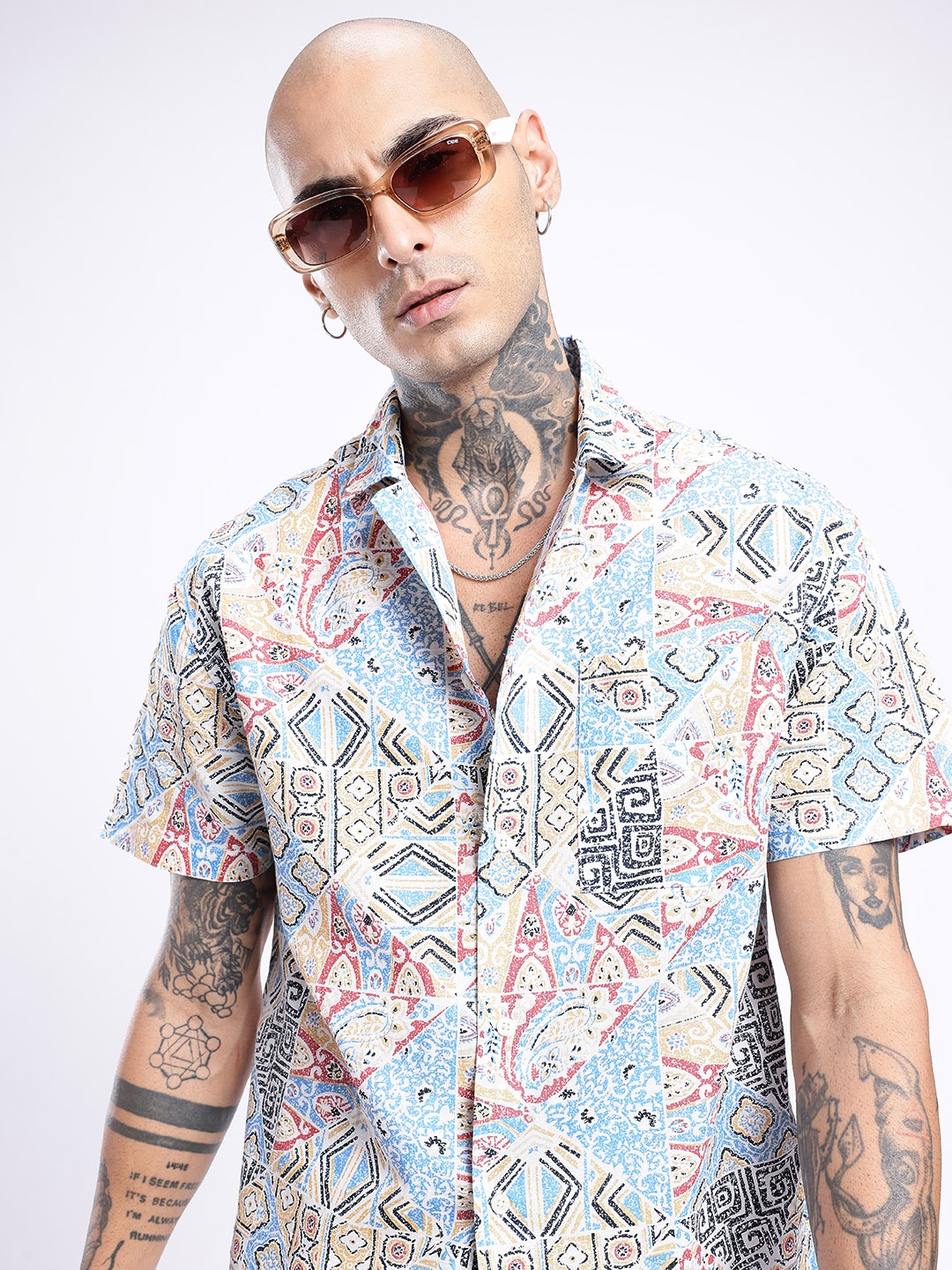 

glitchez Urban Dope Printed Oversized Shirt, Multi