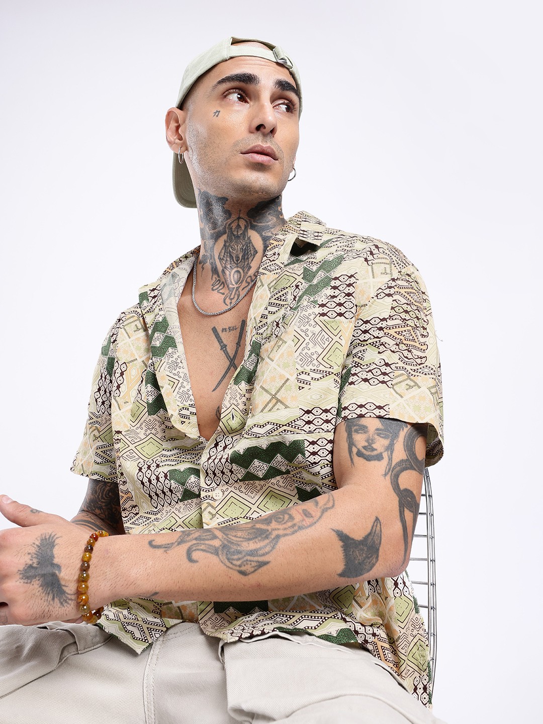 

glitchez Urban Dope Printed Oversized Shirt, Multi