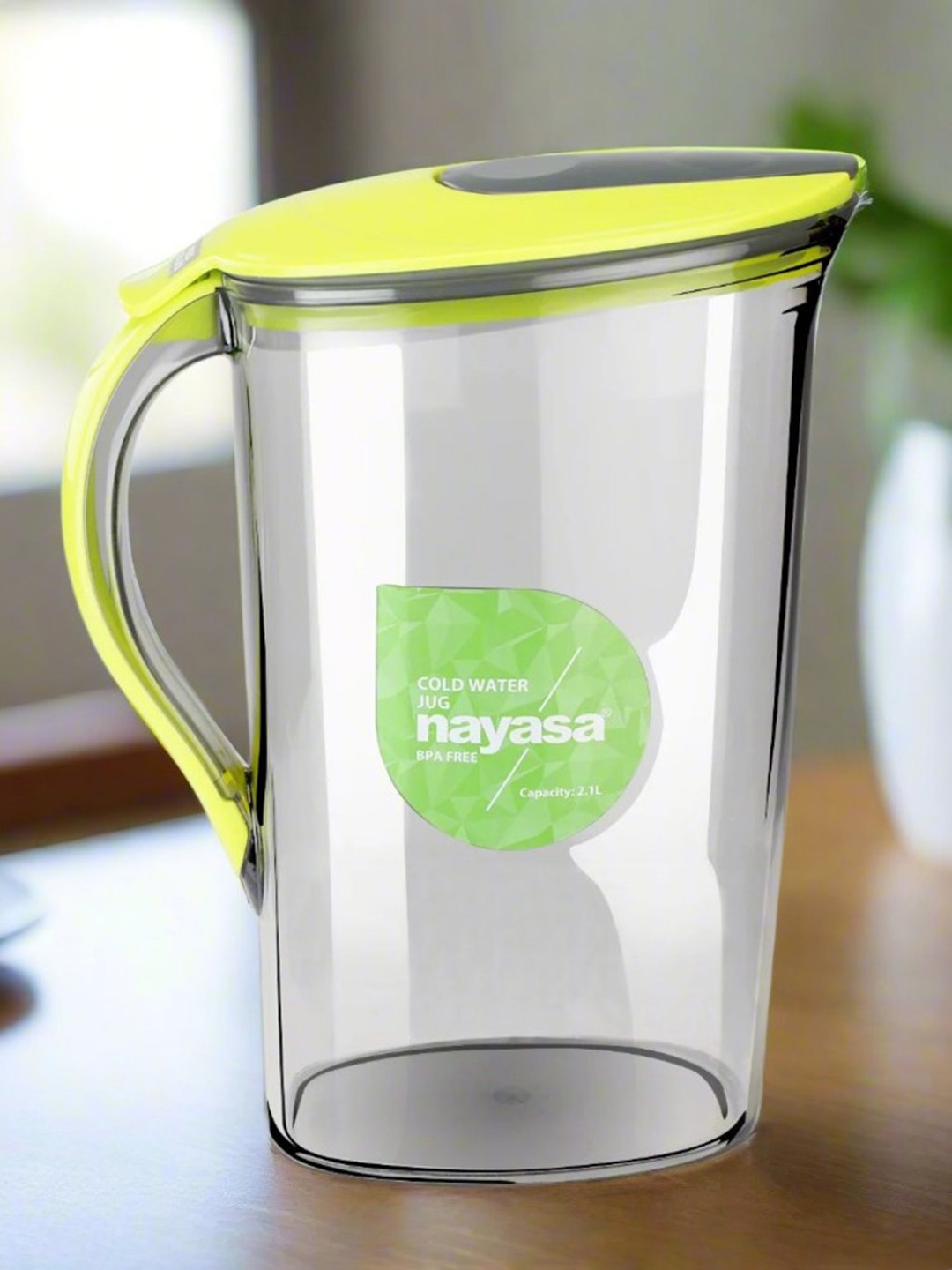 

Nayasa Icon Green Study Handle Leakproof Lid Strong & Flat Body Water Jug- 2100 ml