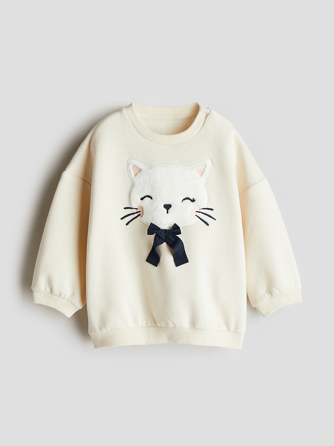 

H&M Girls Crew-Neck Sweatshirt, Cream