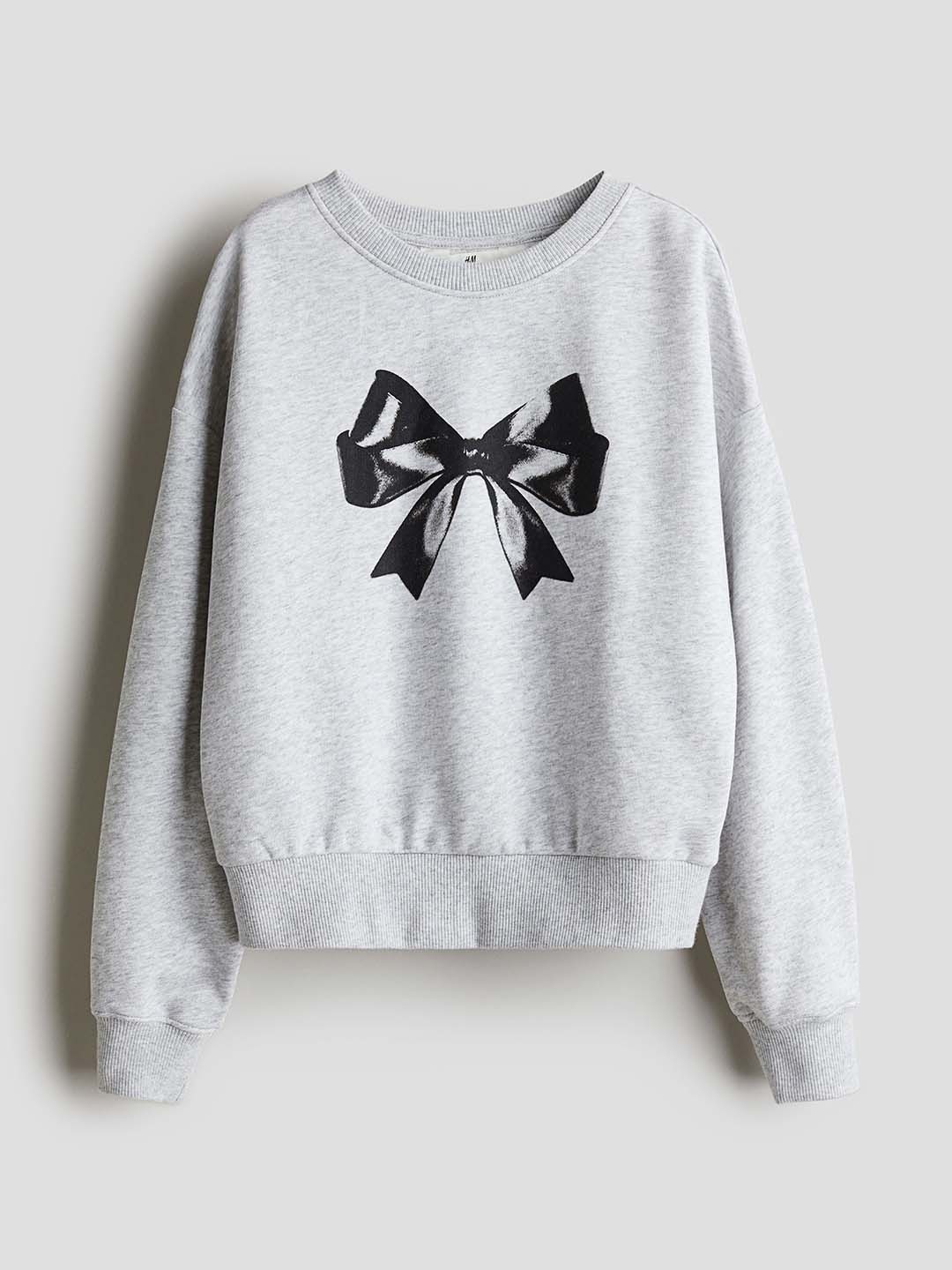 

H&M Girls Motif-Detail Sweatshirt, Grey