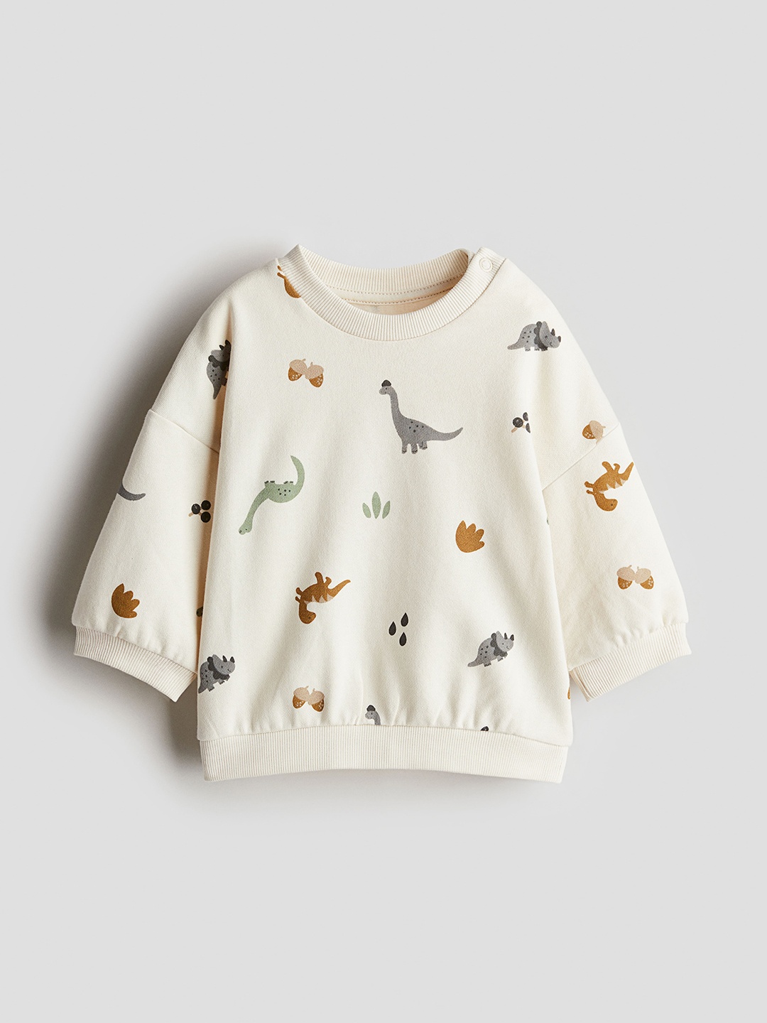 

H&M Printed Sweatshirt, Cream