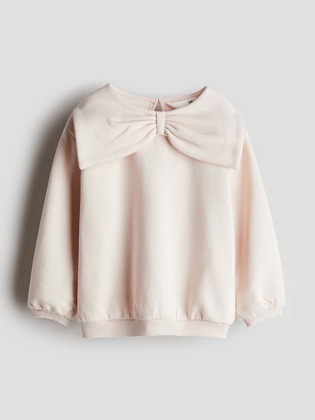 

H&M Girls Bow-Collared Sweatshirt, Pink