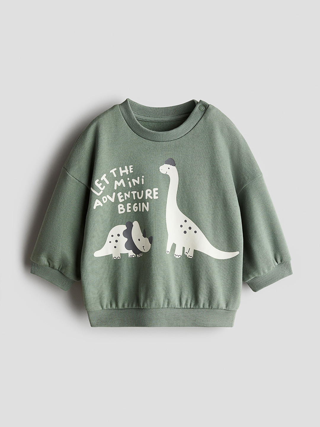 

H&M Girls Printed Cotton Sweatshirt, Green