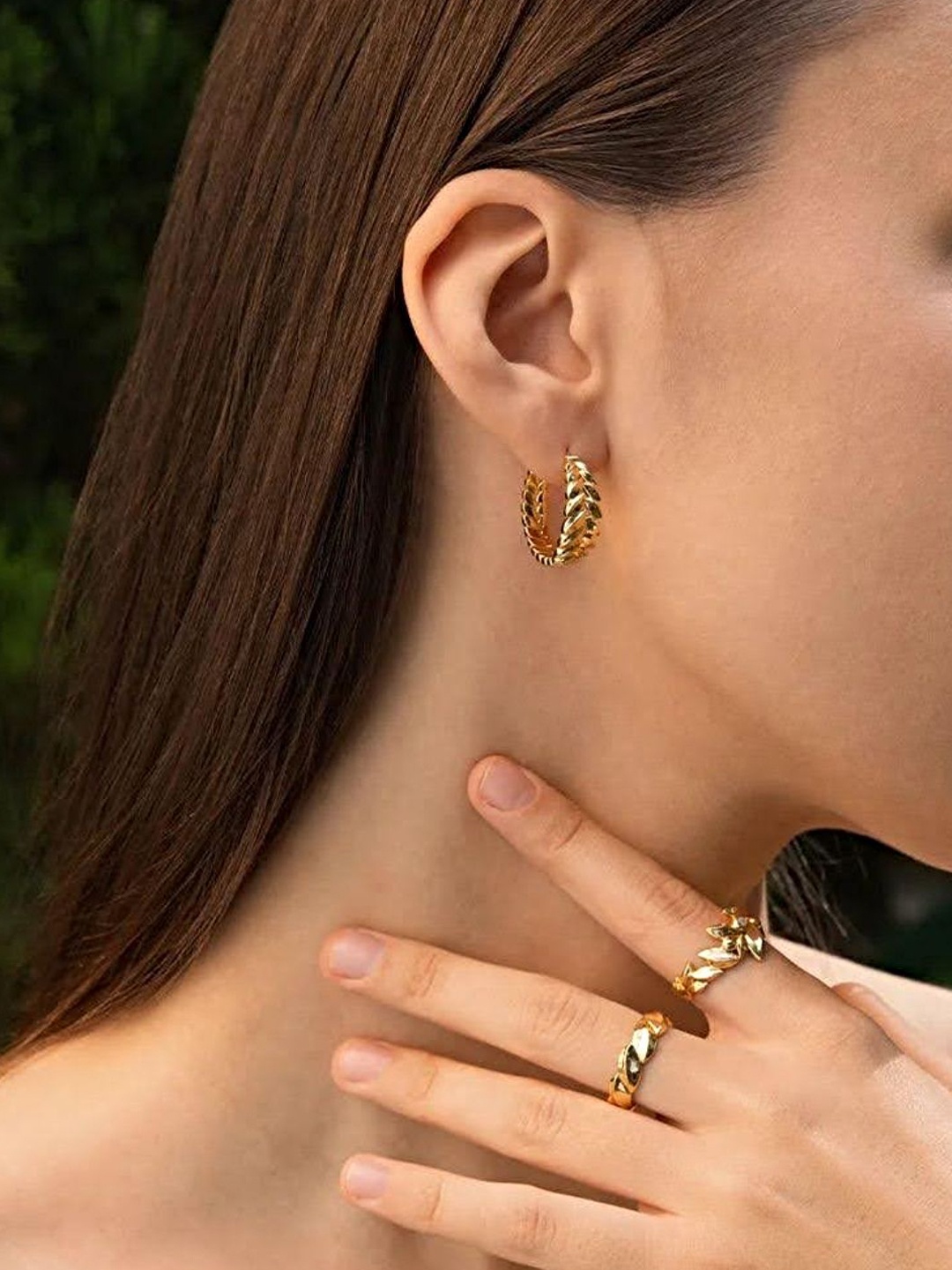 

Proplady Gold-Plated Quirky German Silver Hoop Earrings