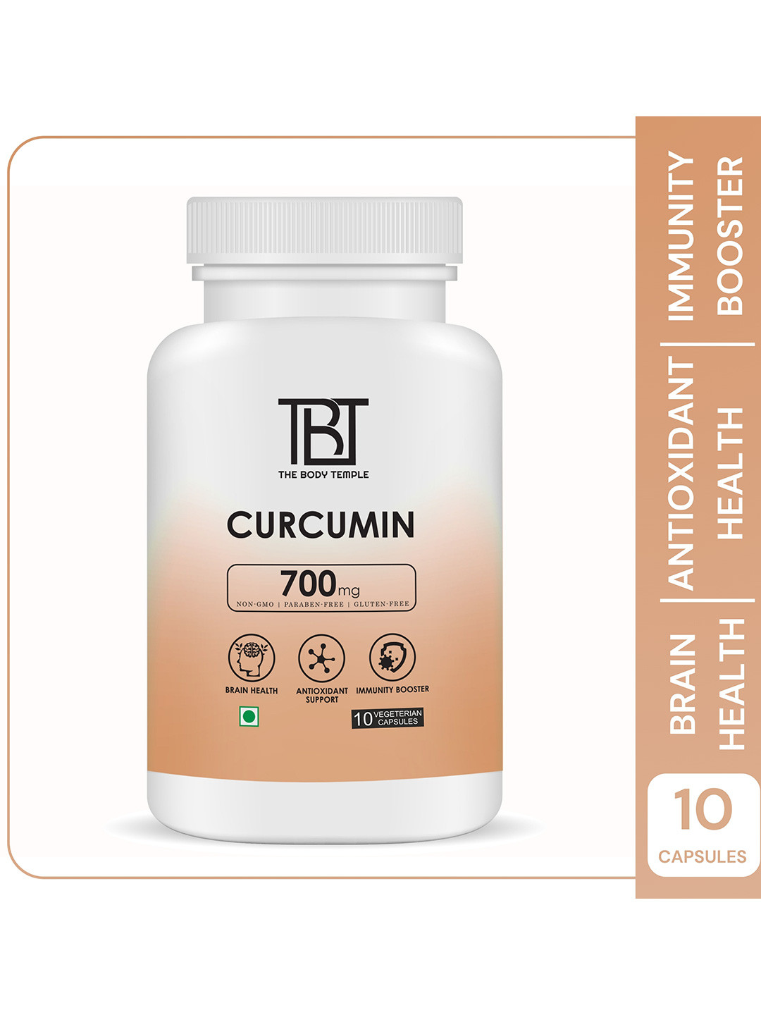 

The Body Temple Curcumin 700 mg Capsules For Anti-Inflammatory Support for Joints - 10 N, White