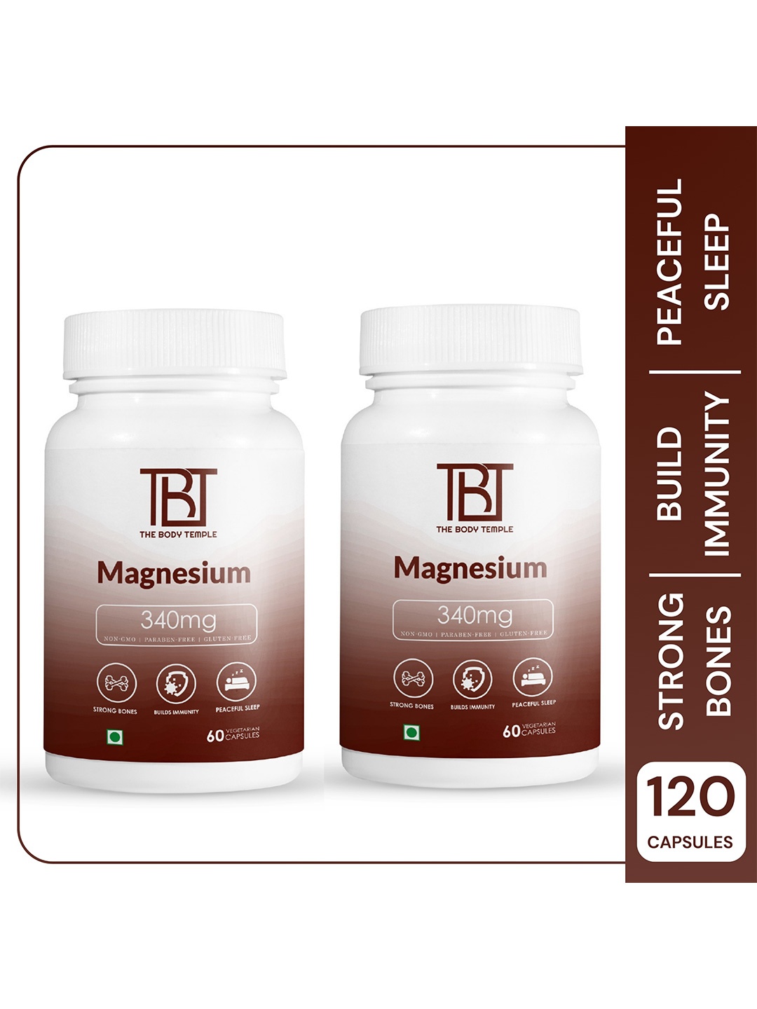 

The Body Temple Set Of 2 Magnesium Capsules - 120 N, White