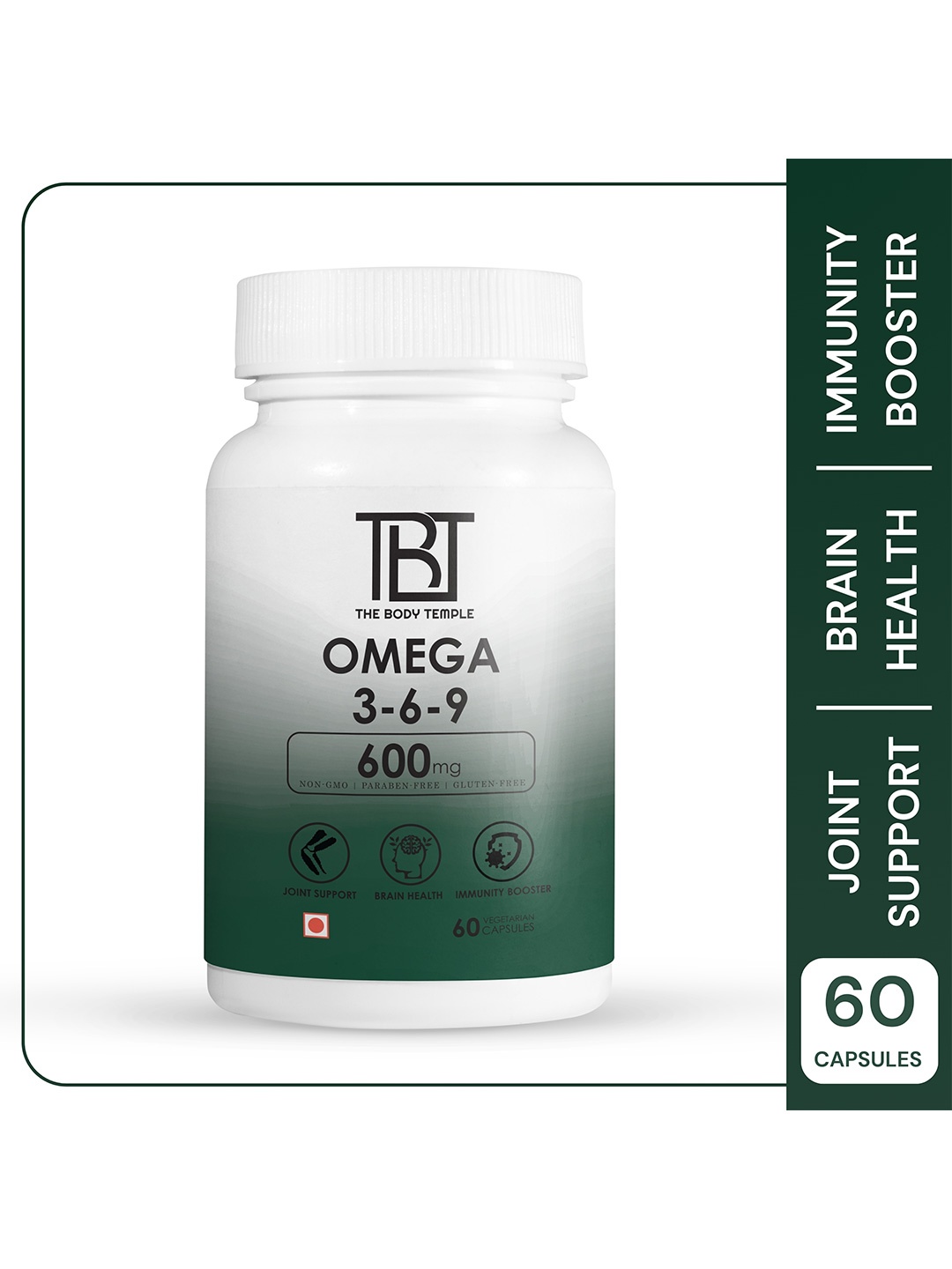 

The Body Temple Omega 3-6-9 -Complete Essential Fatty Acid Support For Heart - 60 Capsules, White