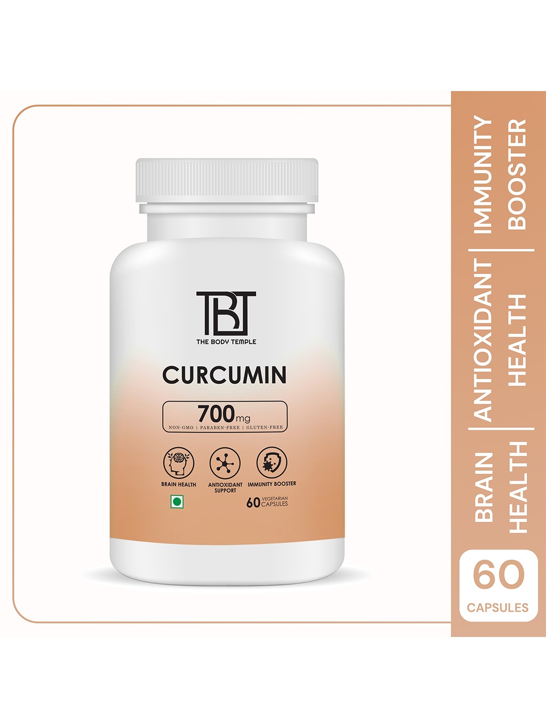 

The Body Temple Curcumin 700mg Capsules for Anti-Inflammatory Support - 60 Capsules, White