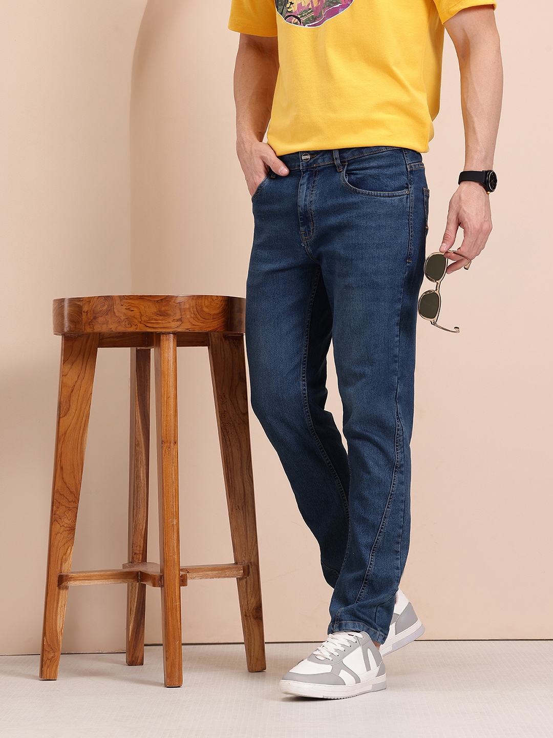

Mast & Harbour Men Slim Fit Stretchable Jeans, Blue