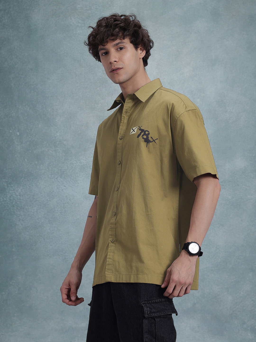 

The Roadster Life Co. Printed Detail Casual Shirt, Brown