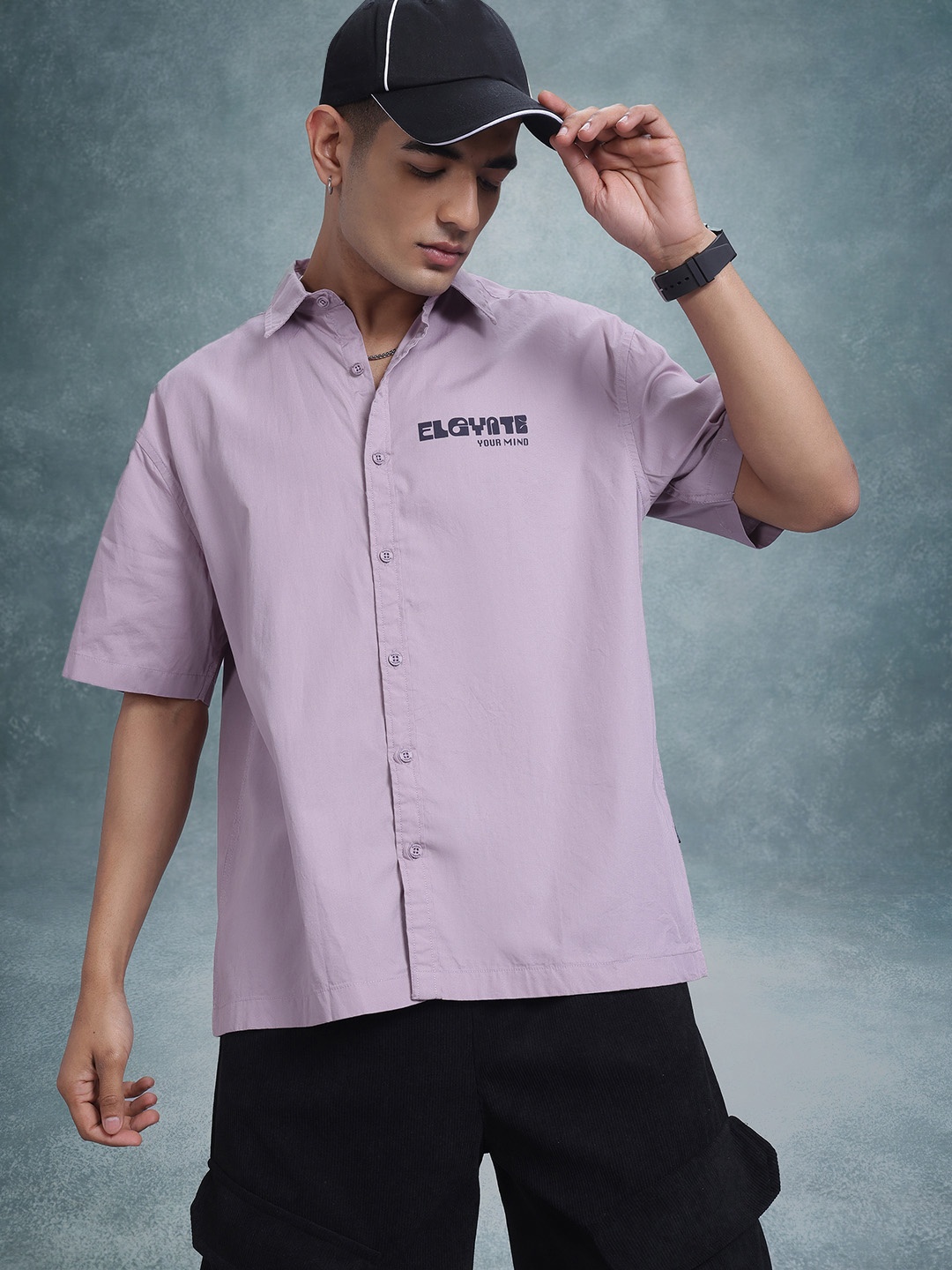 

The Roadster Life Co. Relaxed Fit Drop-Shoulder Sleeves Pure Cotton Casual Shirt, Lavender