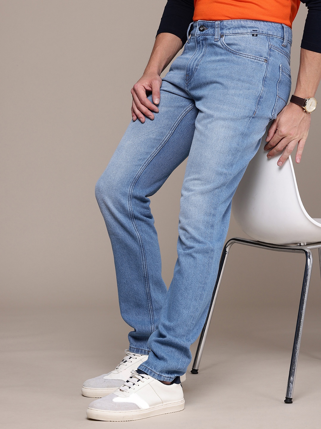

Nautica Men Pure Cotton Slim Fit Light Fade Jeans, Blue