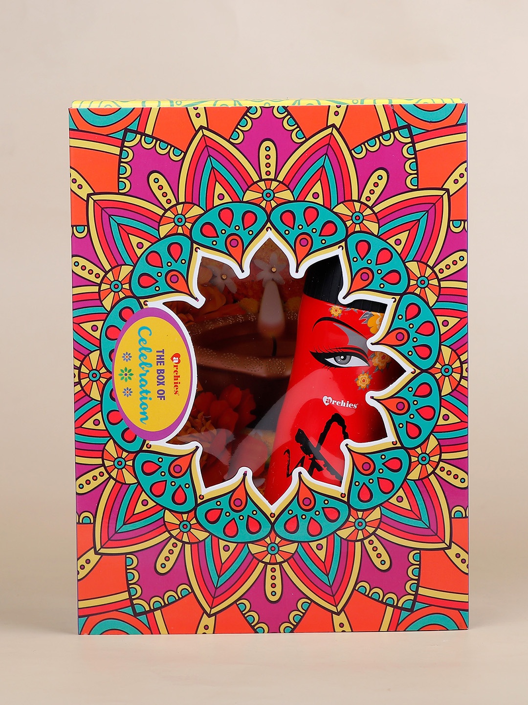 

Archies Lots Of Love Orange-Coloured Diwali Wishes Card With Perfume Gift Set
