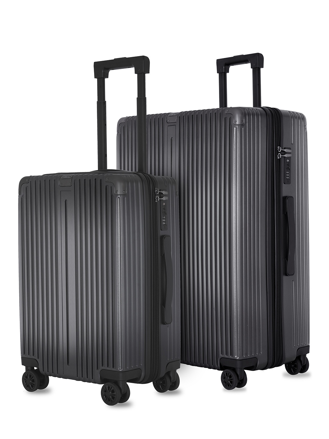 

CARRIALL Unisex Set of 2 Textured Polycarbonate Hard Sided Trolly Bag, Grey