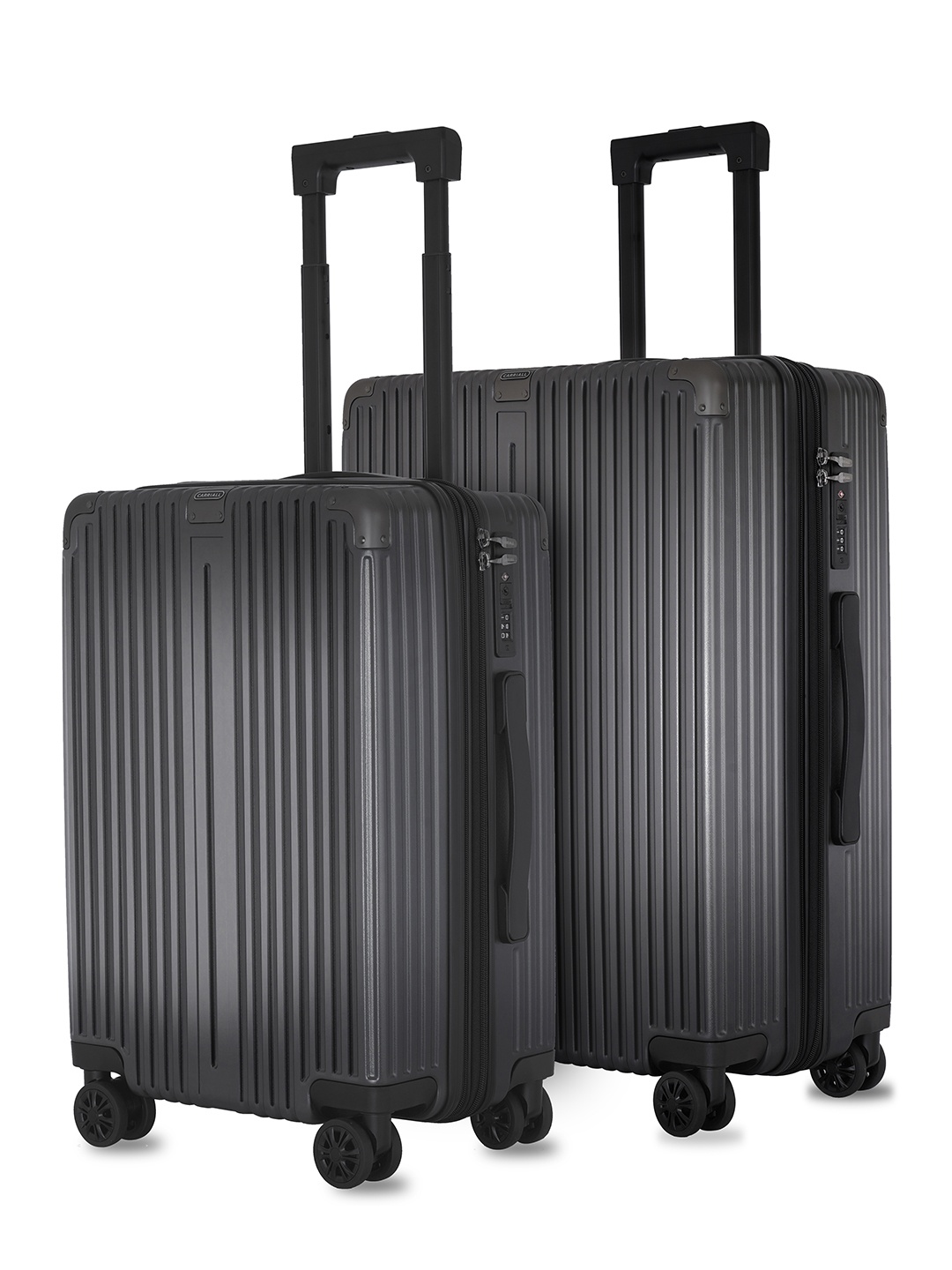 

CARRIALL Unisex Meta Set Of 2 Textured Hard-Sided Trolley Bag, Grey