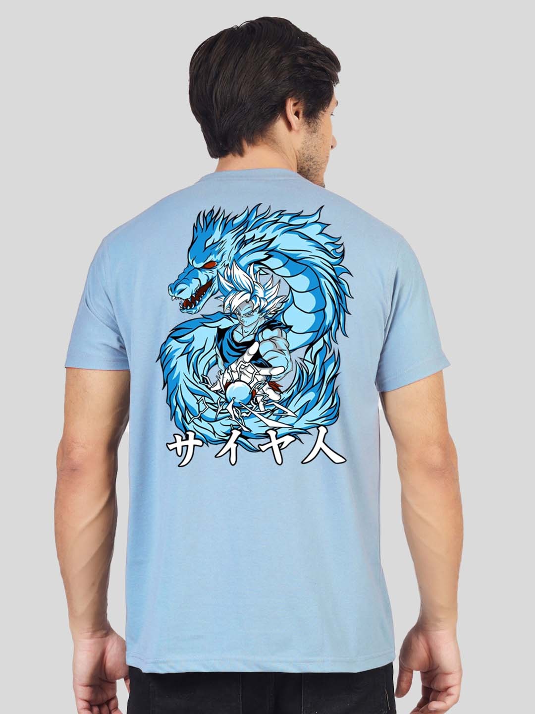 

Greylongg Men Graphic Printed Round Neck Cotton T-shirt, Blue