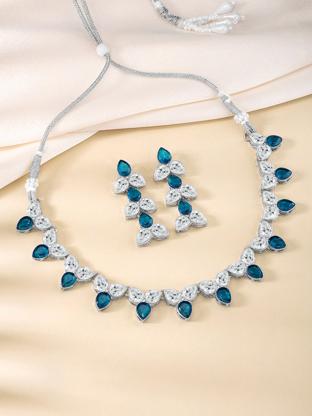 

Peora Silver-Plated CZ-Studded Necklace and Earrings