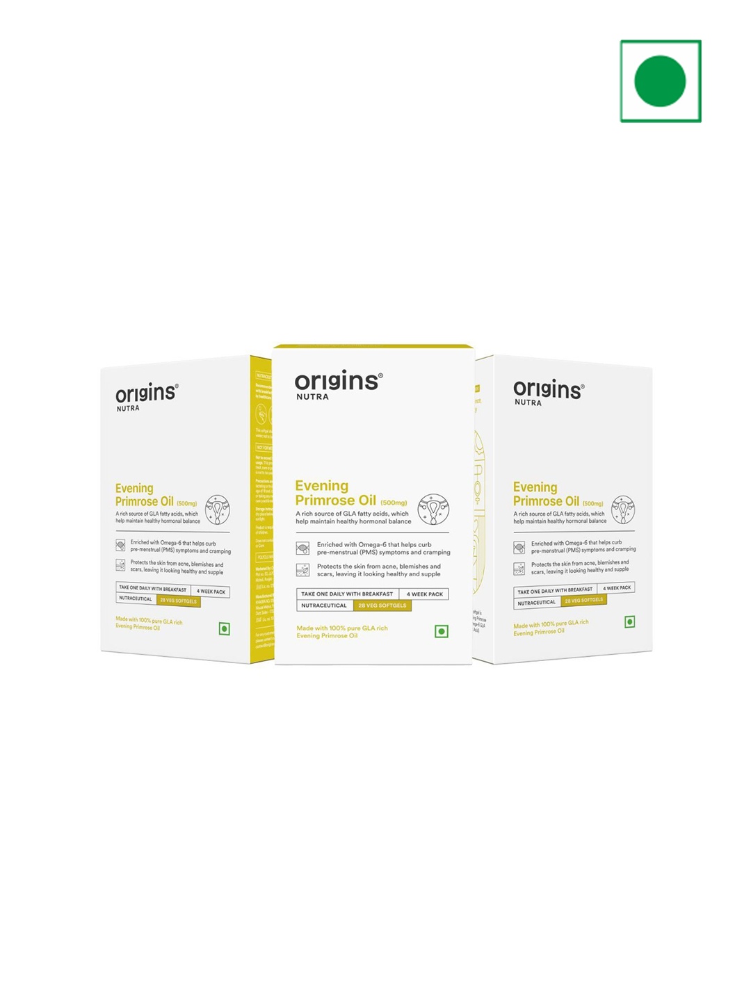 

Origins Nutra Set Of 3 Evening Primrose Oil Capsules - 20 Veg, White