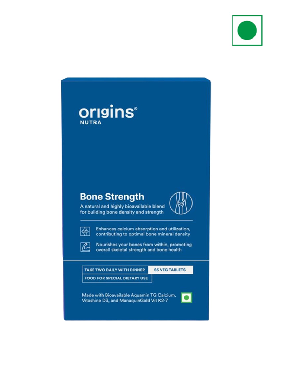 

Origins Nutra Bone Strength Tablets For Density & Joints Flexibility - 56 Tablets, White