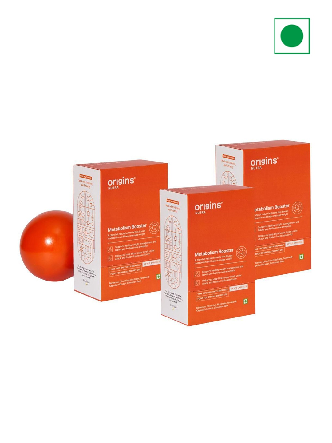 

Origins Nutra Set Of 2 Metabolism Booster - 56 Capsules Each, Orange