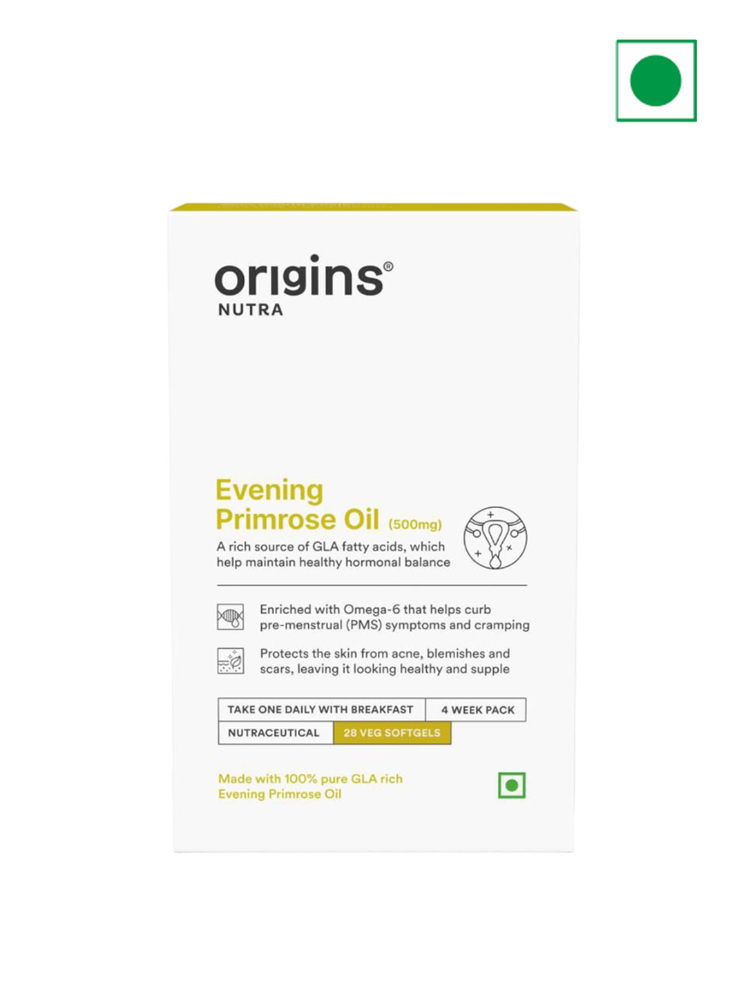 

Origins Nutra Evening Primrose Oil Supports Hormonal Balance - 28 Softgel, White