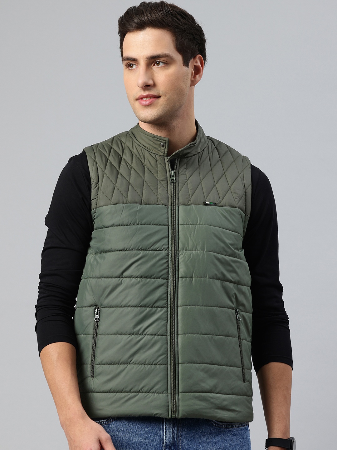 

Pierre Carlo Men Quilted Jacket, Olive