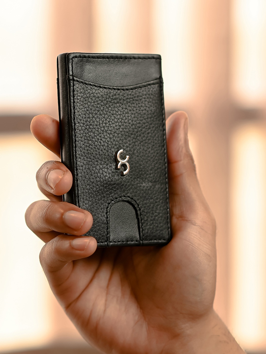 

One8 Men Leather Card Holder, Black