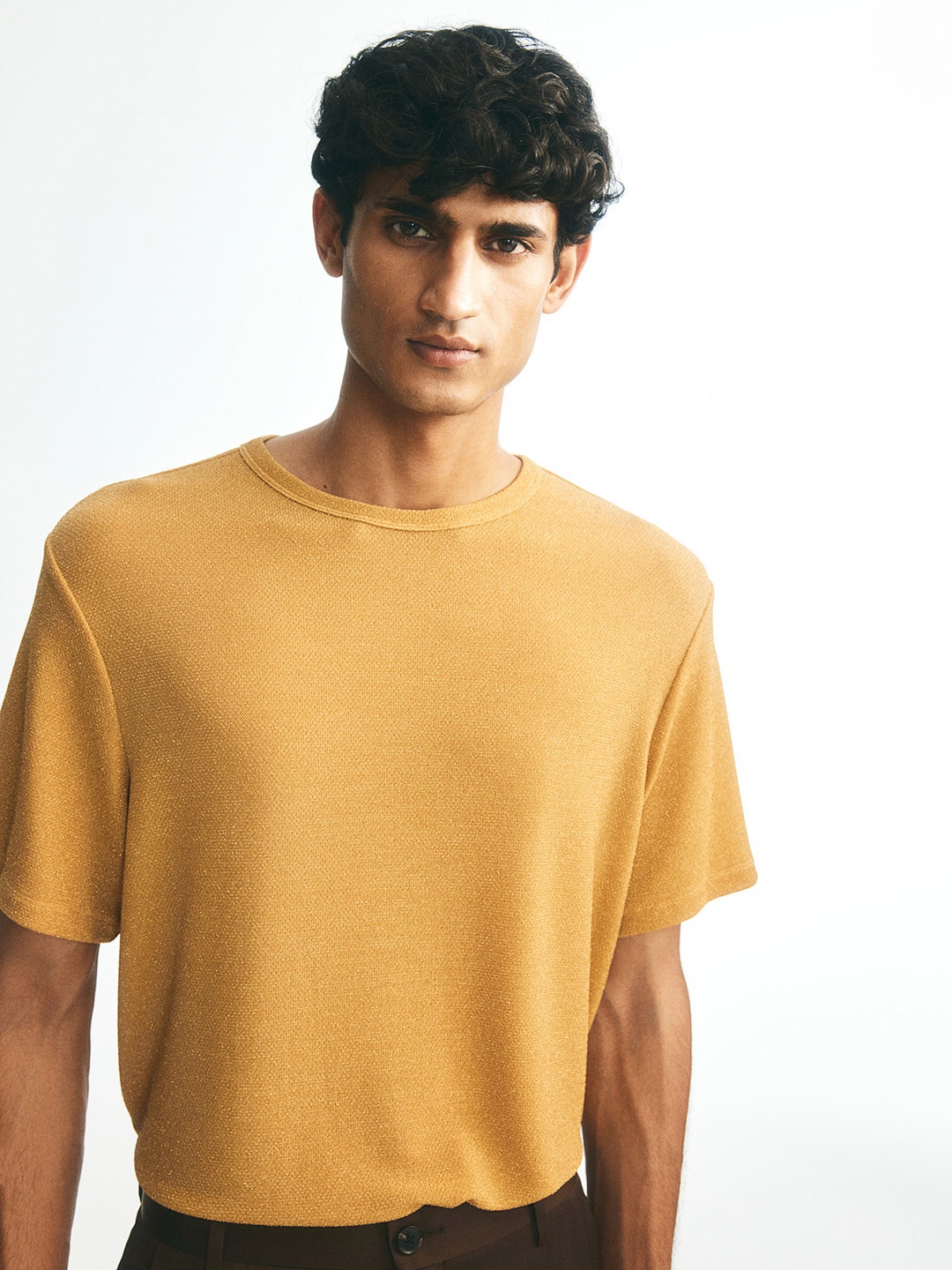 

H&M Regular-Fit Shimmering T-shirt, Brown