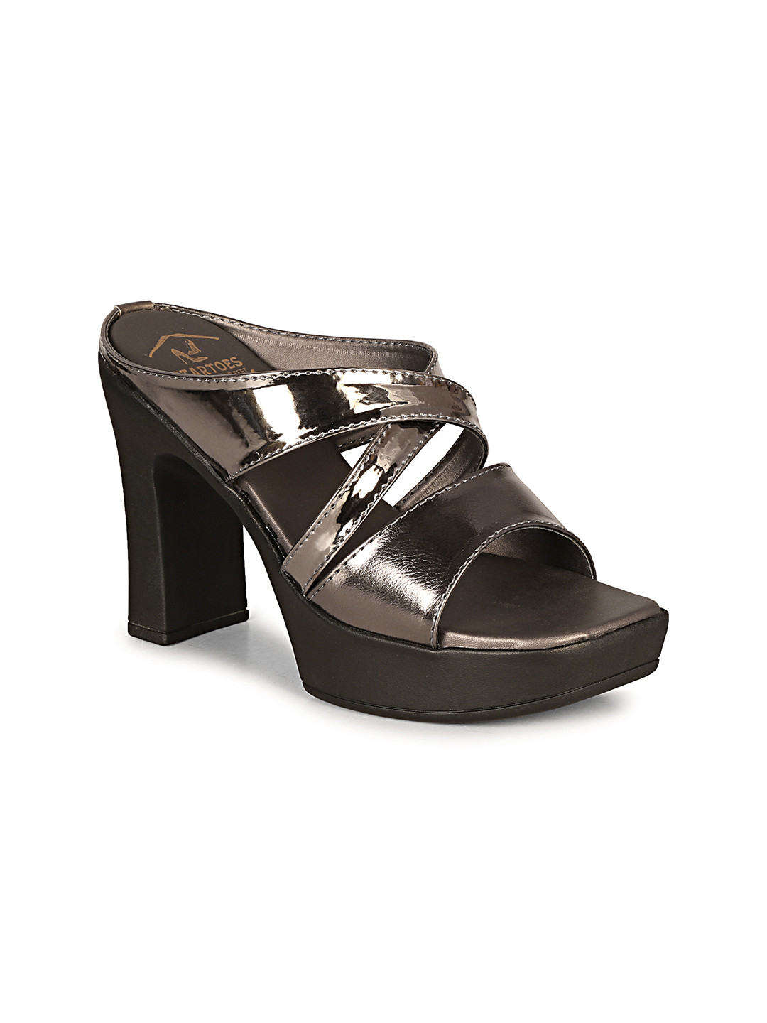 

STARTOES Synthetic Platform Heel Sandals, Grey