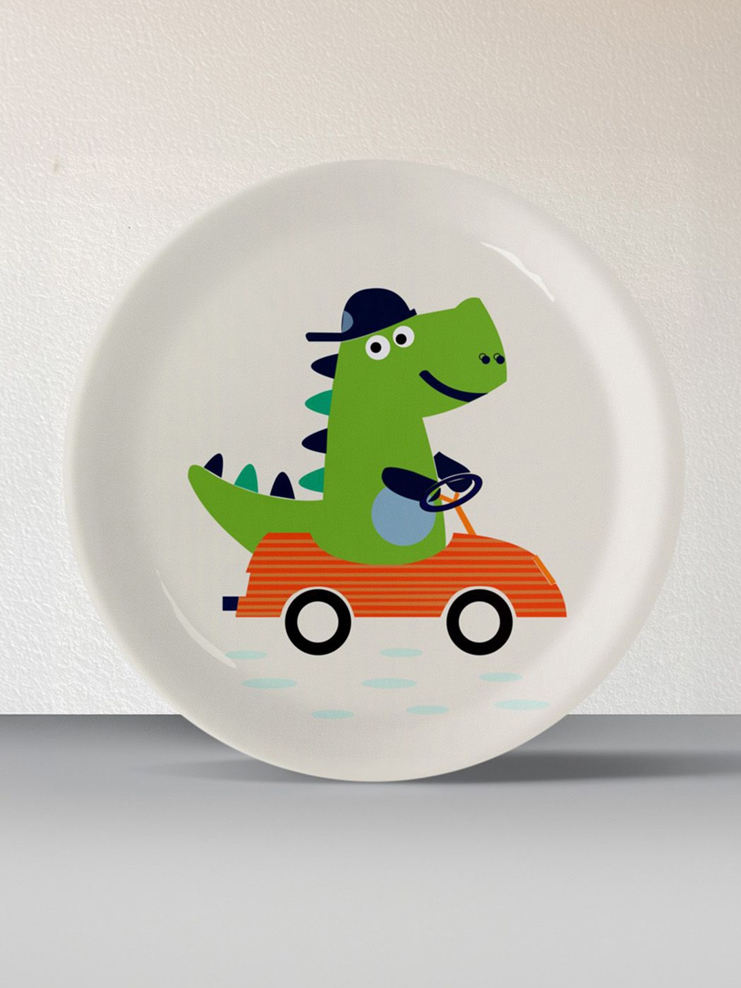 

nestroots White & Green Printed Ceramic Wall Plate