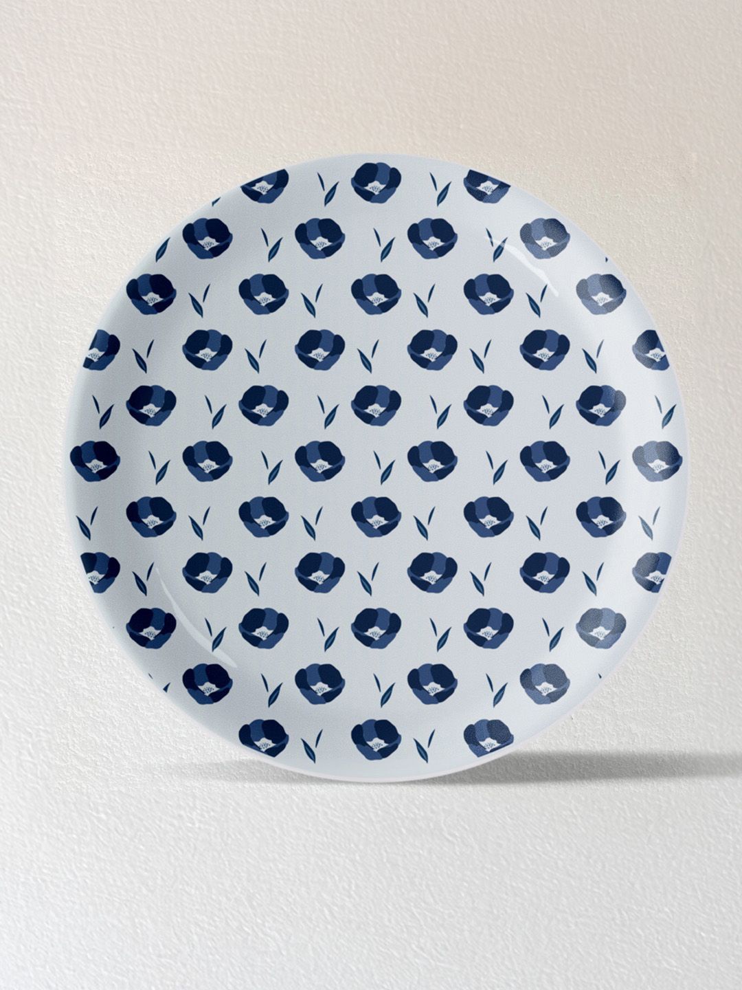 

nestroots White & Blue Geometric Printed Metal Wall Plates