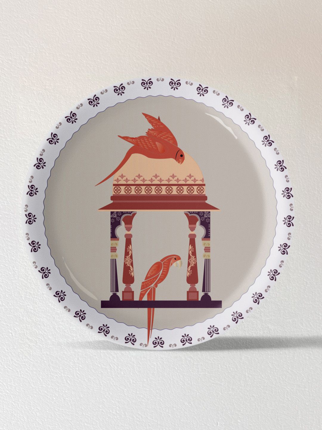 

nestroots Grey & Rust Harmony of Nature Printed Metal Wall Plates