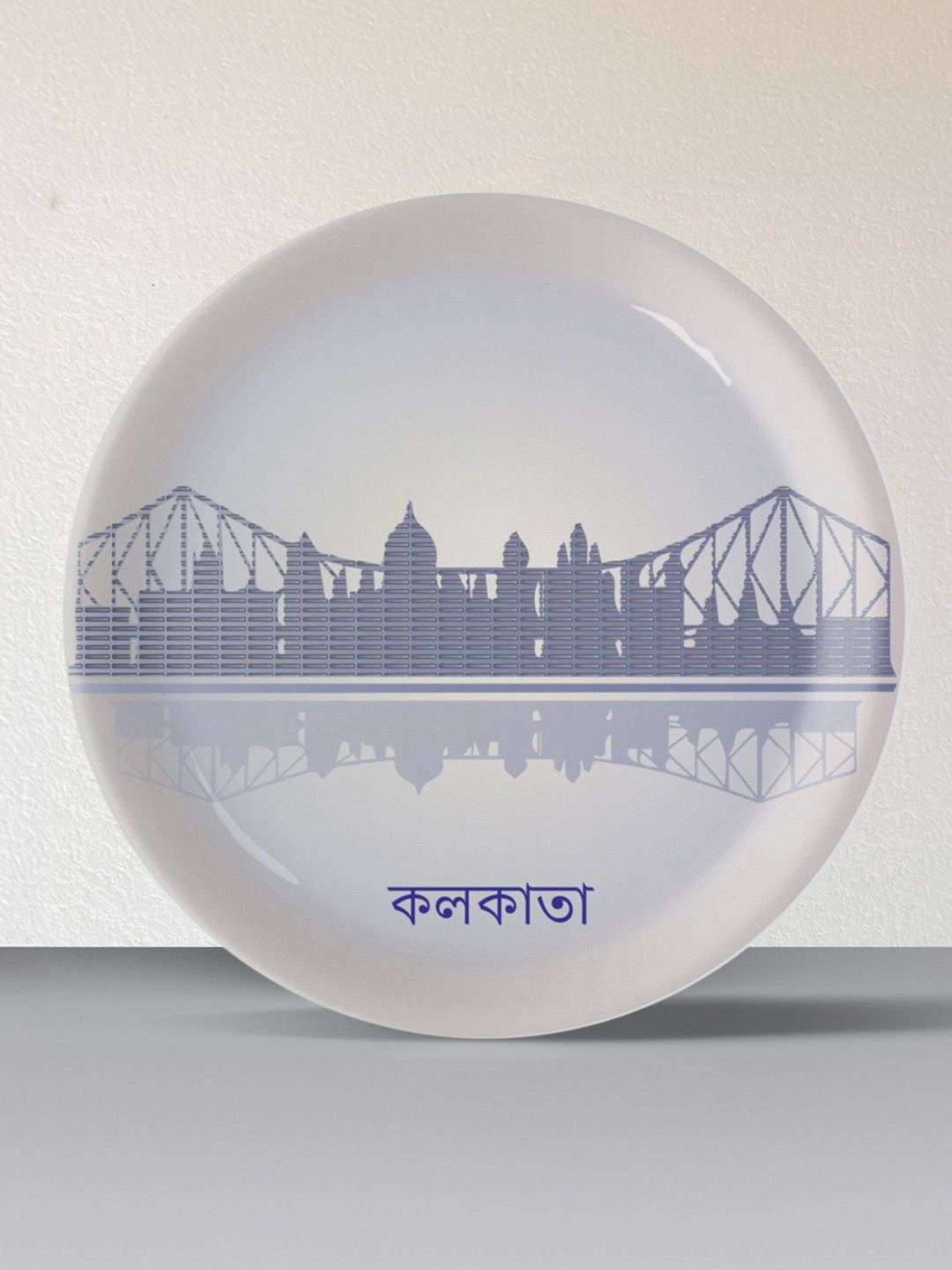 

nestroots Grey & Blue Printed Ceramic Wall Plate