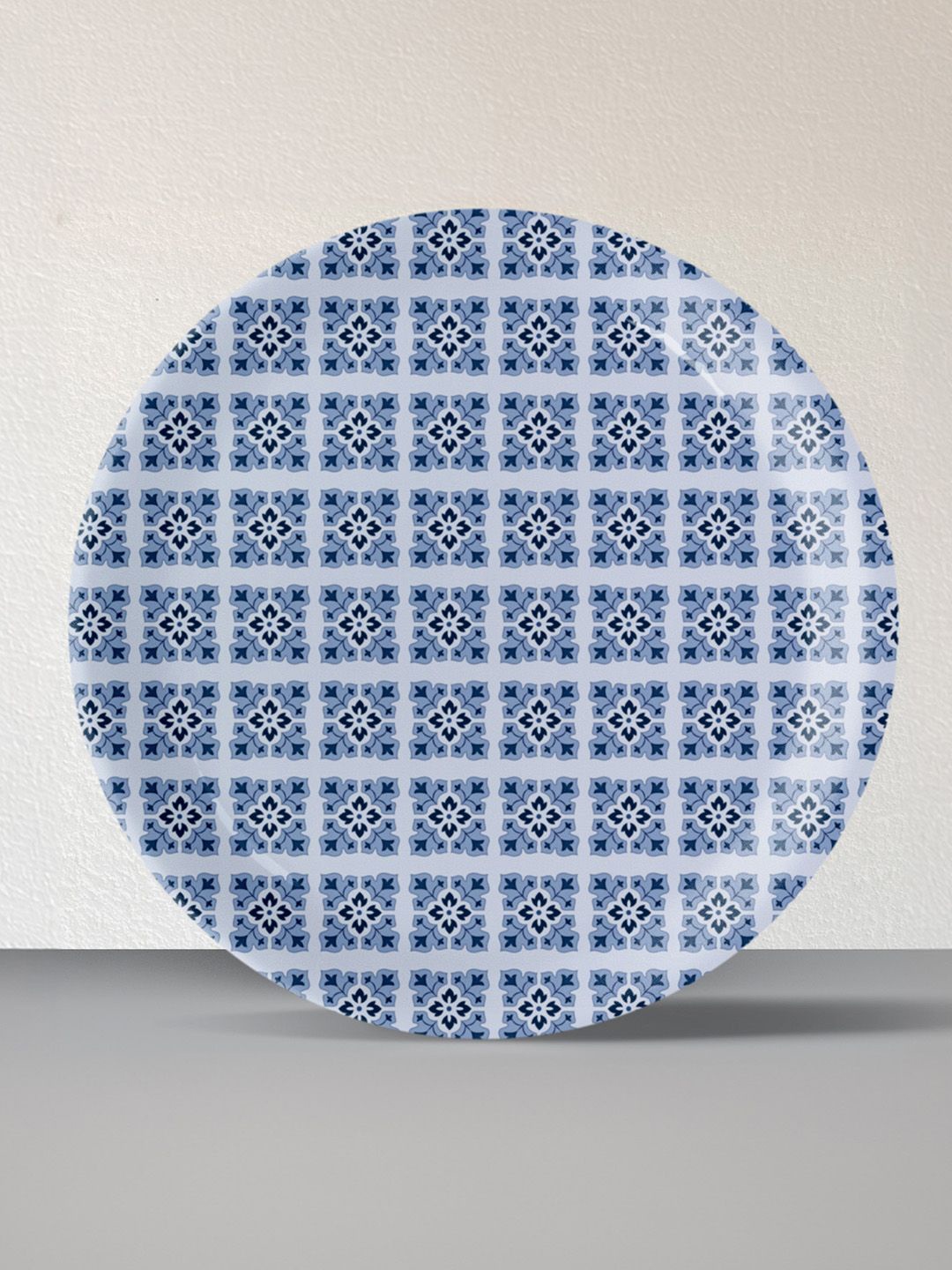 

nestroots Everyday Art White & Blue Printed Ceramic Wall Plate