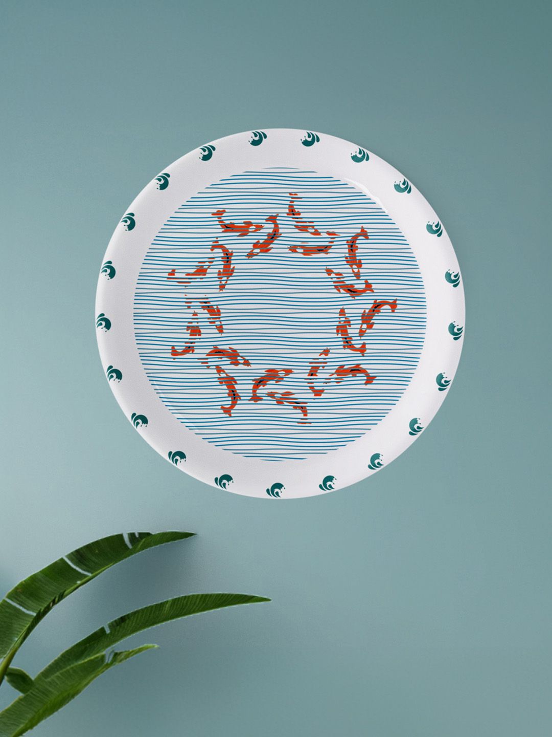 

nestroots Blue & White Abstract Printed Wall Plates