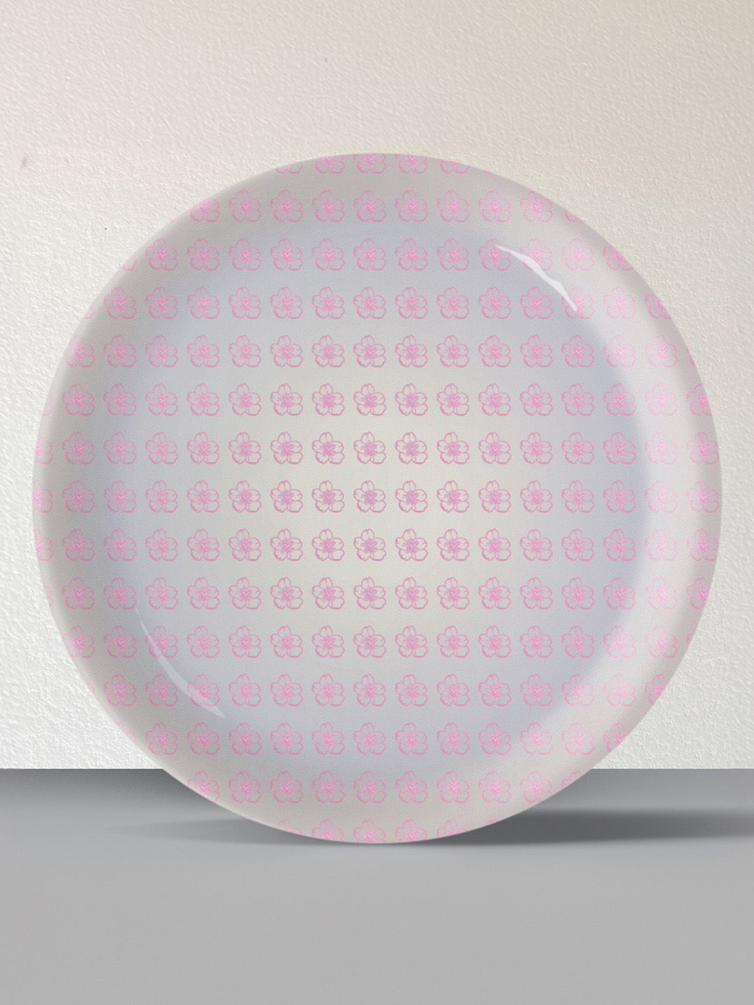 

nestroots Grey & Pink Printed Ceramic Wall Plate