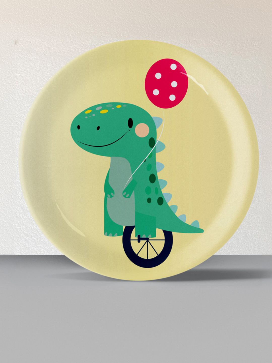 

nestroots Rooms Dino Yellow & Green Printed Ceramic Wall Decor