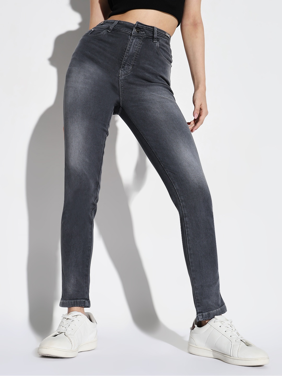 

SHOWOFF Women Comfort Slim Fit High-Rise Stretchable Jeans, Grey