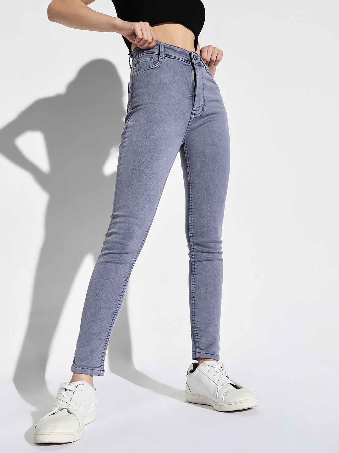 

SHOWOFF Women Comfort Skinny Fit Light Fade Stretchable Jeans, Purple