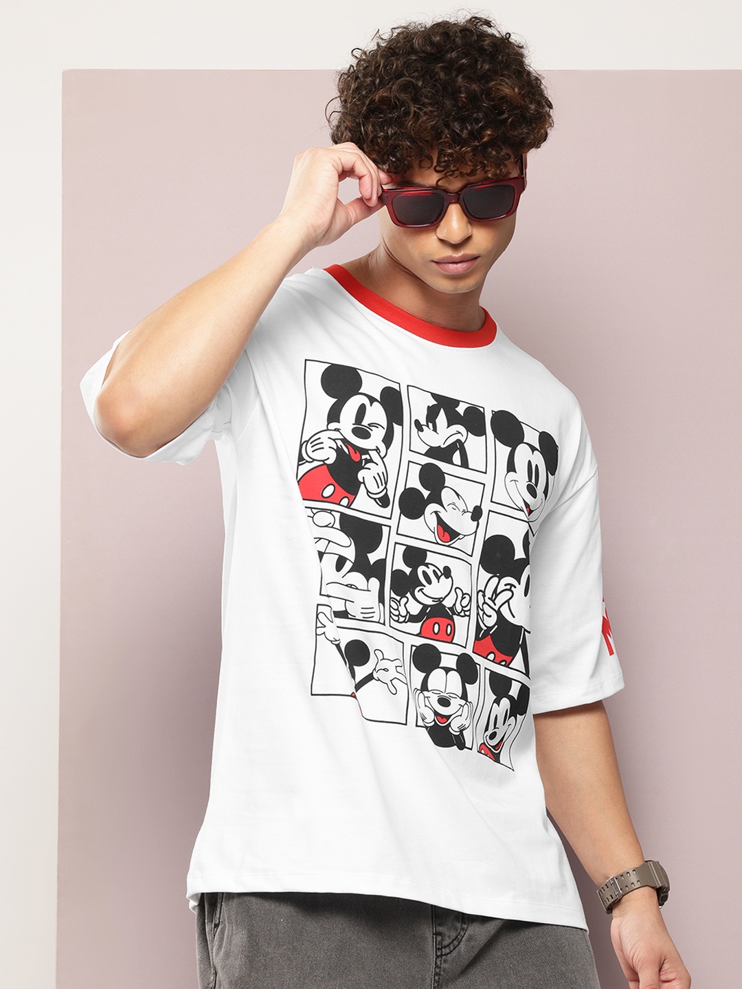 

Kook N Keech Disney Men Graphic Print Oversized T-shirt, White